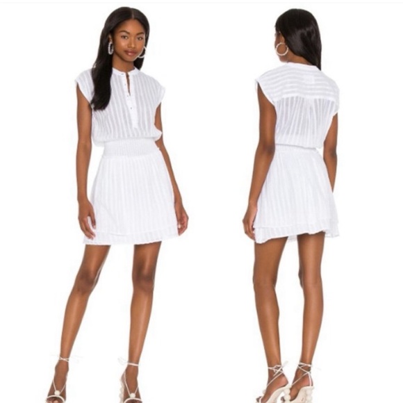Rails NWOT Angelina Dress White Shadow Stripe Cotton Large - Picture 8 of 16